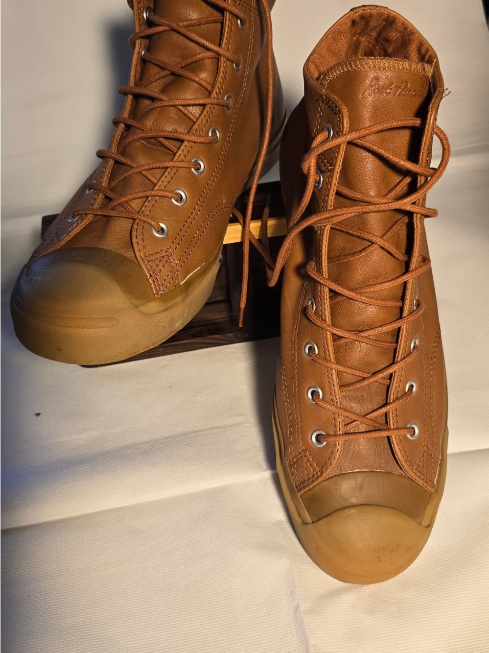 Jack Purcell Converse Men’s Tan/Brown High-Top Leather Boots - Picture 2 of 7
